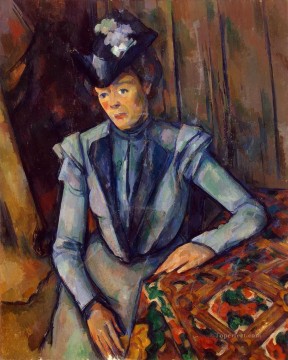  Madame Lienzo - Mujer de azul Madame Cezanne Paul Cezanne